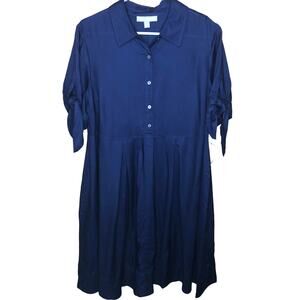 Woman Within Navy Short Sleeve Dress 14W